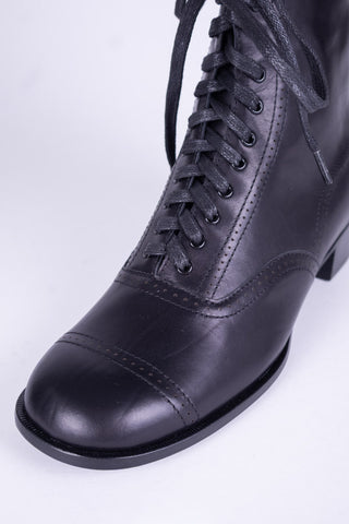 1900s / 1910s Edwardian teenage lace-up boots - black - Josephine