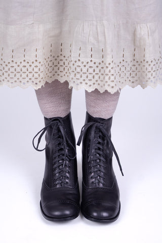 1900s / 1910s Edwardian teenage lace-up boots - black - Josephine