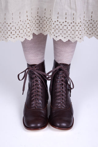 1900er / 1910er Edwardianische Schnürstiefeletten für Teenager - braun - Josephine