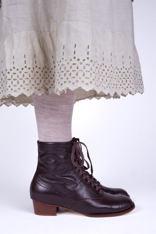 1900er / 1910er Edwardianische Schnürstiefeletten für Teenager - braun - Josephine