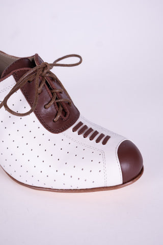1940er Spectator Oxford Pumps - Braun / Cremeweiß - Lucy