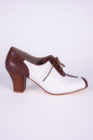 1940er Spectator Oxford Pumps - Braun / Cremeweiß - Lucy