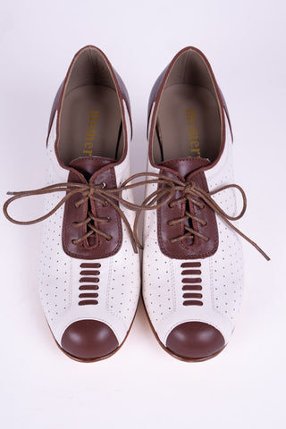 1940er Spectator Oxford Pumps - Braun / Cremeweiß - Lucy