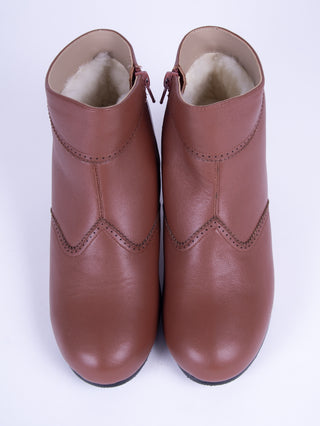 1940s Winter Ankle Boots – Brown – Marion