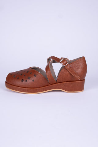 1940s - summer sandals- wedges - Light Brown - Norma