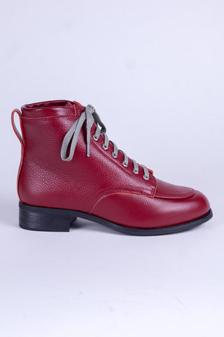 1930s / 1940s Winter Snow Boots with Lambswool Lining – Burgundy – Rita