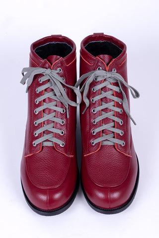 1930s / 1940s Winter Snow Boots with Lambswool Lining – Burgundy – Rita