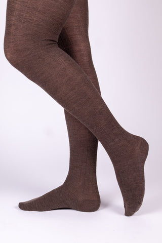 Wool tights - Brown melange - Anita