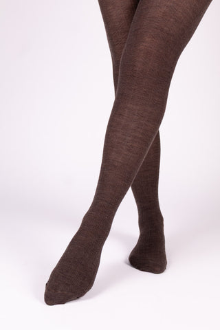 Wollstrümpfhose – Braun meliert – Anita
