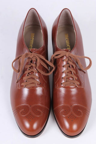 Classic 1930s Oxfords - Cognac Brown - Juliette - memery