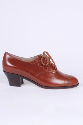 Classic 1930s Oxfords - Cognac Brown - Juliette - memery