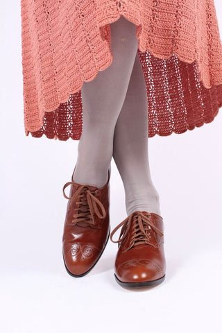 Classic 1930s Oxfords - Cognac Brown - Juliette - memery