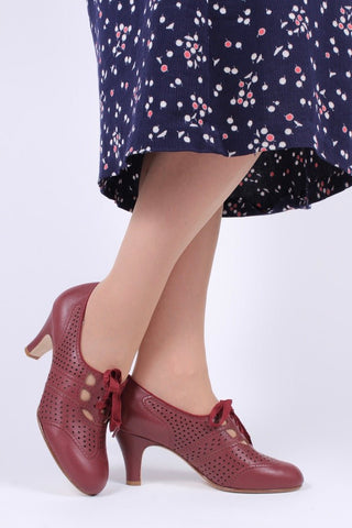 Early 1930s oxford high heels - Brown - Red - Marie - memery
