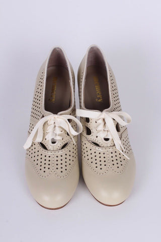 Early 1930s oxford high heels - Cream - Marie - memery