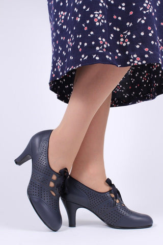 Early 1930s oxford high heels - Navy - Marie - memery
