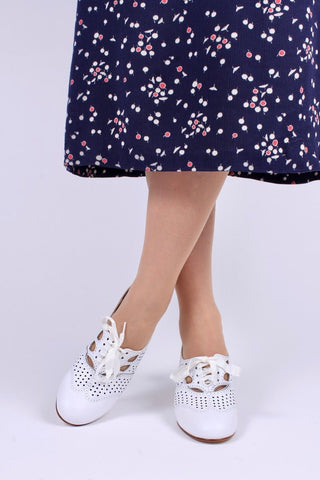 Early 1930s oxford high heels - White - Marie - memery
