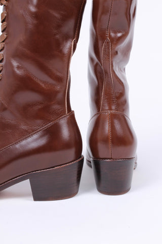 Edwardian everyday walking boot, 1910 - brown - Alice - memery