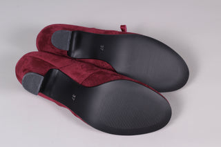 VEGAN shoes - 40s vintage style pumps  with shoe lace - Burgundy Red - Esther
