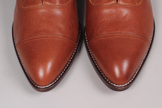 Men's Edwardian 10s / 20s style ankle leather boot - Cognac brown - William