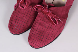VEGAN shoes - 40s vintage style pumps  with shoe lace - Burgundy Red - Esther