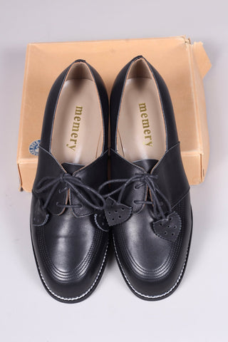 40s Derby shoe with tassels - Black - Billie - memery