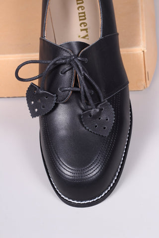 40s Derby shoe with tassels - Black - Billie - memery