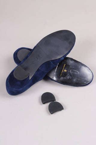 Late 1930s / early 1940s suede shoes - Navy blue - Ida