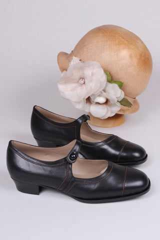 1920s everyday shoe - Black - Ruby