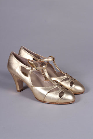 Early 1930s Art Deco evening sandals - Gold - Helen - memery